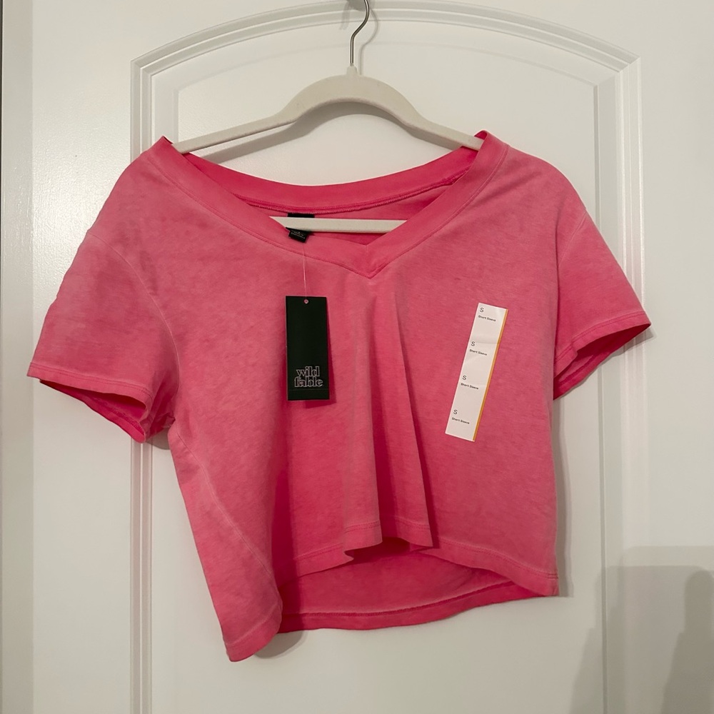 Target Wild Fable V Neck Short Sleeve Crop Top